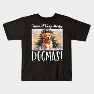 Merry Dogmas, Cute Animal Lover Christmas Dog Her Kids Kids T-Shirt